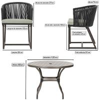 Mesa Com 6 Cadeiras Jantar Noronha Marrom E3 Trama Original Preto - 2