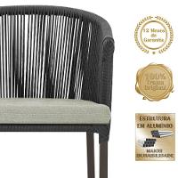 Mesa Com 6 Cadeiras Jantar Noronha Marrom E3 Trama Original Preto - 3