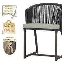 Mesa Com 6 Cadeiras Jantar Noronha Marrom E3 Trama Original Preto