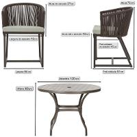 Mesa Com 6 Cadeiras Jantar Noronha Marrom E3 Trama Original Marrom - 2