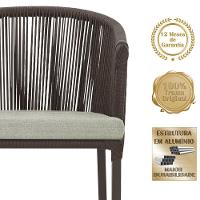 Mesa Com 6 Cadeiras Jantar Noronha Marrom E3 Trama Original Marrom - 3