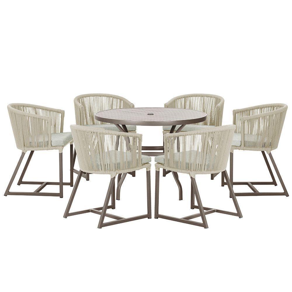 Mesa Com 6 Cadeiras Jantar Noronha Marrom E3 Trama Original Rami - 1