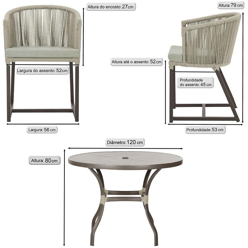 Mesa Com 6 Cadeiras Jantar Noronha Marrom E3 Trama Original Rami - 2