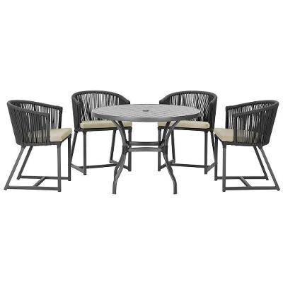 Mesa Com 4 Cadeiras E Noronha Estofado 7 Trama Original Preto
