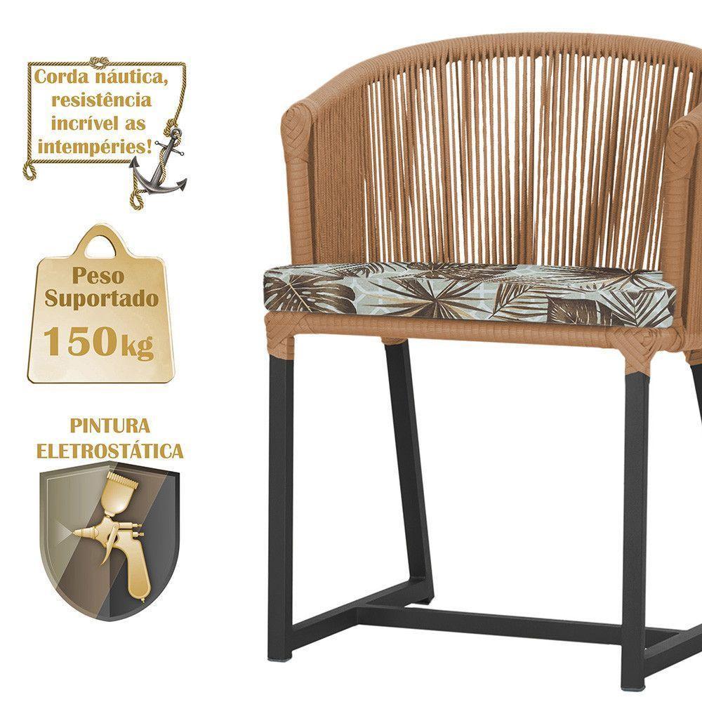 Mesa Com 4 Cadeiras E Noronha Estofado 6 Trama Original Terra Cota - 4