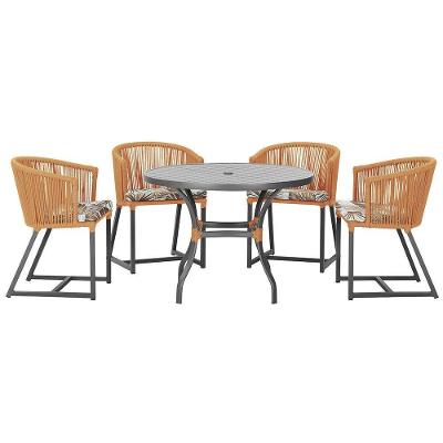 Mesa Com 4 Cadeiras E Noronha Estofado 6 Trama Original Terra Cota