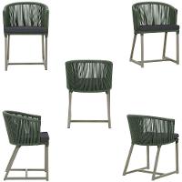 Mesa Com 4 Cadeiras E Noronha Estofado 11 Trama Original Verde