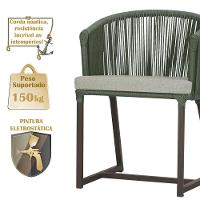 Mesa Com 6 Cadeiras Jantar Noronha Marrom E3 Trama Original Verde