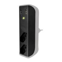 Filtro De Linha 2 Tomadas 20a + 2 Entradas Usb 2.1a Fl001 Preto-branco Bright - 1