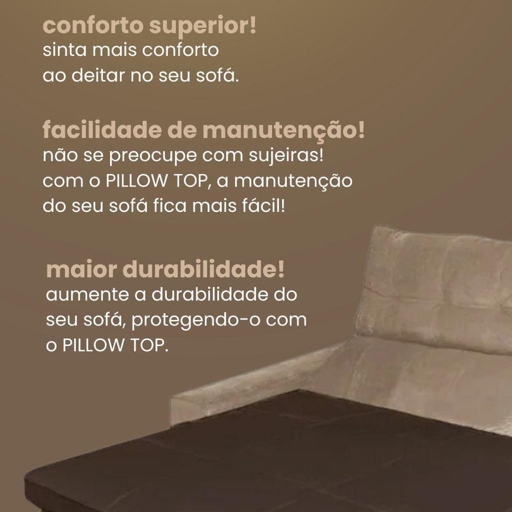 Pillow Top Para Sofá Reclinável 10cm 1200g/m² 220x100cm Marrom - 6