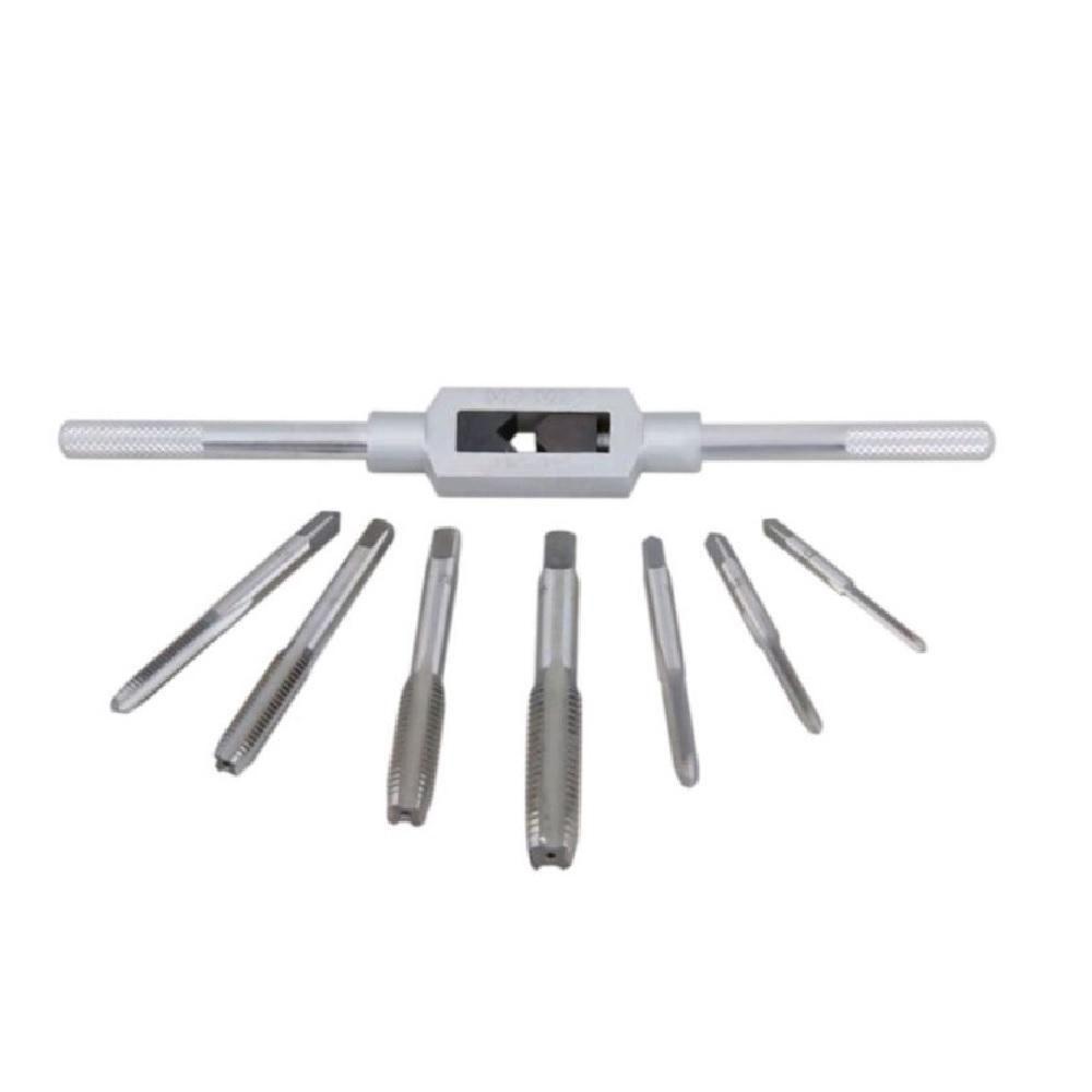 Jogo Tarracha Macho Cossinete Madeira Aluminio Pente Abre Kit Rosca Completo 8 Peças - 3