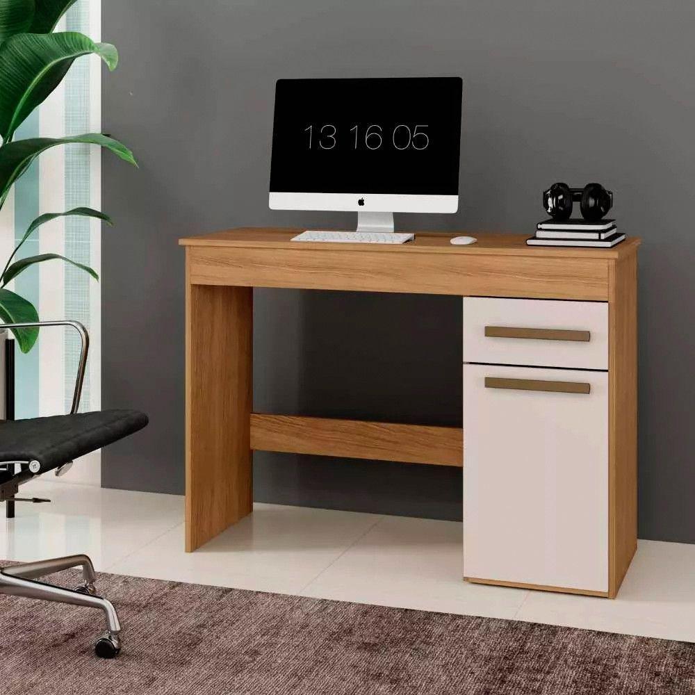 Escrivaninha Para Escritório Atenas 1 Porta 1 Gaveta Cinamomo Off - 1