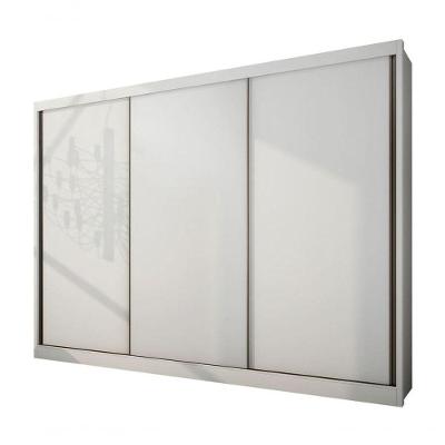 Guarda Roupa Casal Diamond Plus 3 Portas Deslizantes 4 Gavetas Diamond-branco
