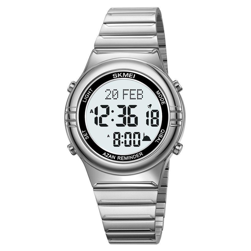 Relógio Digital Masculino Fashion Da Skmei Com Cronômetro Função De Data Resistência À Água Prateado - 1