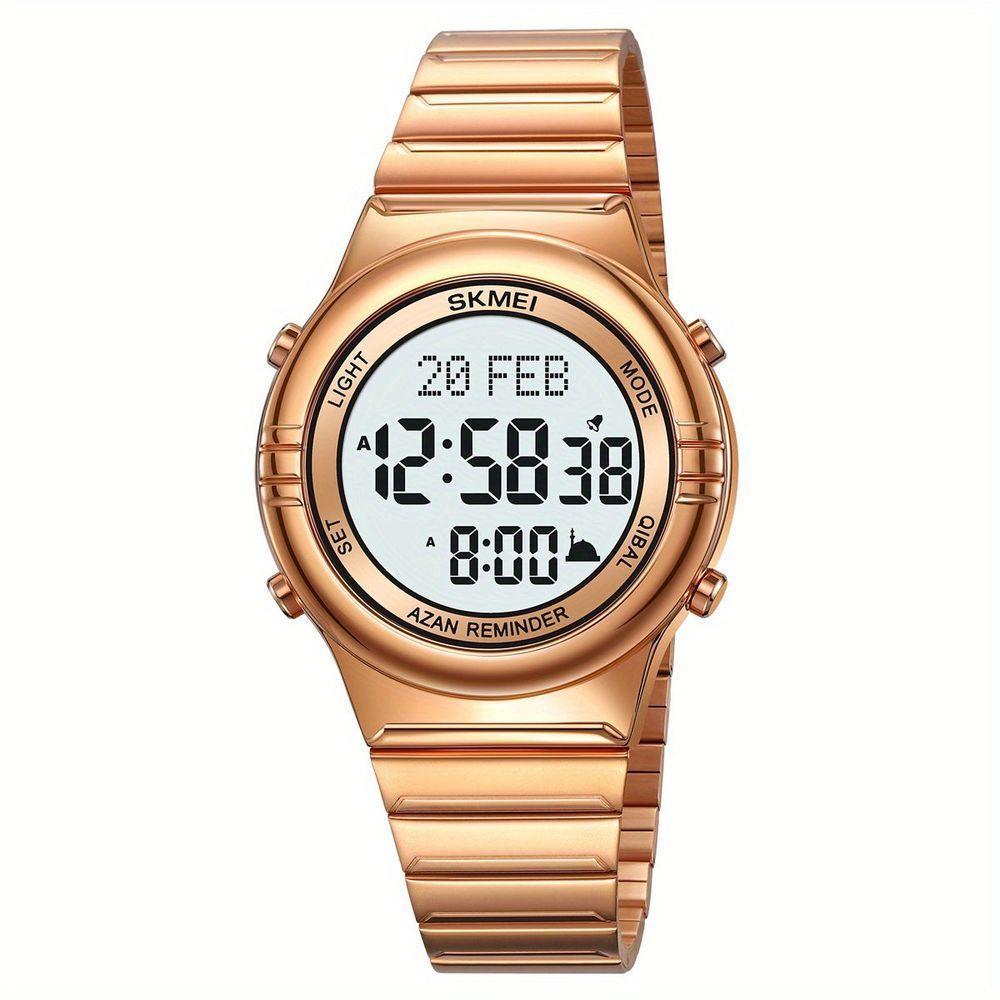 Relógio Digital Masculino Fashion Da Skmei Com Cronômetro Função De Data Resistência À Água Rosa Dourado - 1