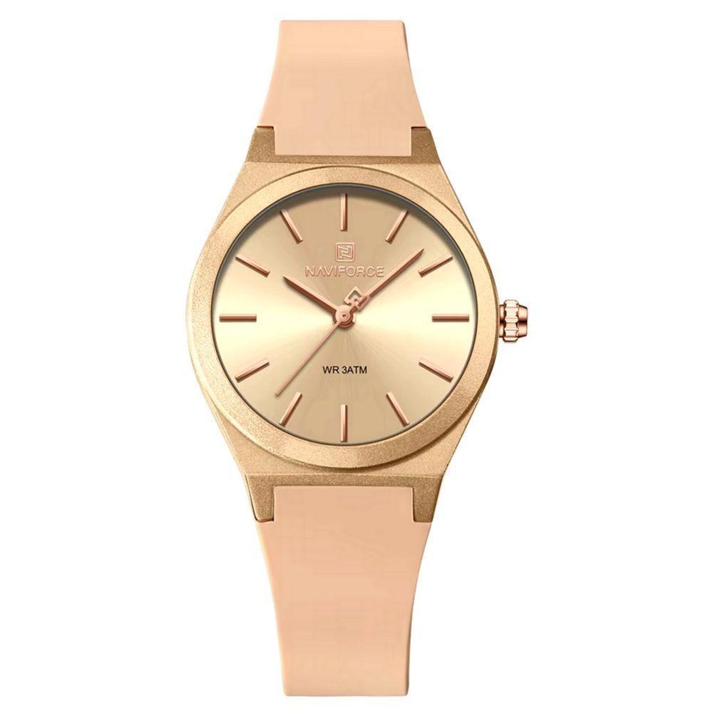 Relógio Analógico Feminino De Quartzo Casual Com Pulseira De Silicone Impermeavel Rose - 1