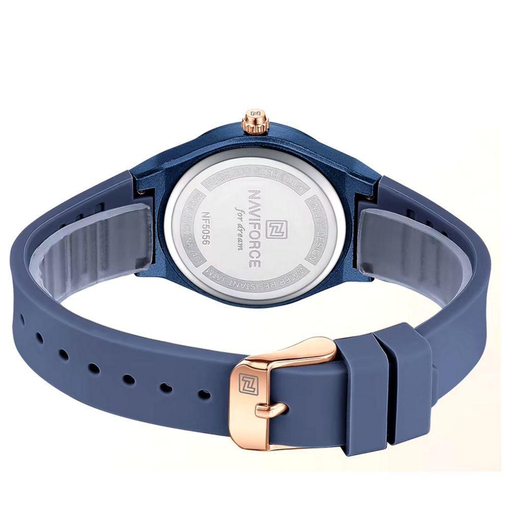 Relógio Analógico Feminino De Quartzo Casual Com Pulseira De Silicone Impermeavel Azul - 3