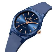 Relógio Analógico Feminino De Quartzo Casual Com Pulseira De Silicone Impermeavel Azul - 2