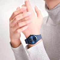 Relógio Analógico Feminino De Quartzo Casual Com Pulseira De Silicone Impermeavel Azul