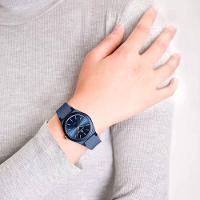 Relógio Analógico Feminino De Quartzo Casual Com Pulseira De Silicone Impermeavel Azul - 5