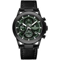 Relógio Analógico Design Esportivo Impermevel À Prova Da Água Pulseira Em Couro Ecológico Verde - 1