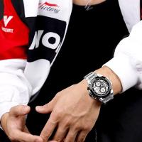 Relógio Masculino Quartzo Com Cronógrafo Esportivo Impermeavel Em Aço Inoxidável Prata - 3