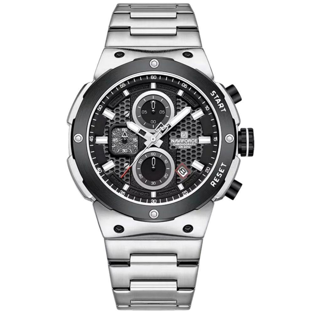 Relógio De Quartzo Esportivo Militar Em Aço Inoxidável À Prova Da Água Impermeavel Prata - 1