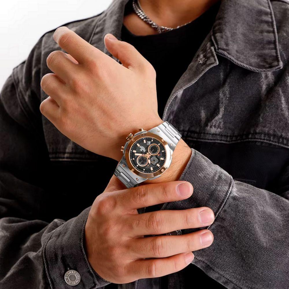 Relógio De Quartzo Esportivo Militar Em Aço Inoxidável À Prova Da Água Impermeavel Prata Rose - 4