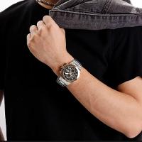 Relógio De Quartzo Esportivo Militar Em Aço Inoxidável À Prova Da Água Impermeavel Prata Rose - 3