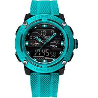 Relógio Esportivo Masculino Dupla Exibição De Quartzo Pulseira Silicone 5atm À Prova Da Água Azul - 1