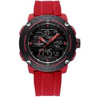 Relógio Esportivo Masculino Dupla Exibição De Quartzo Pulseira Silicone 5atm À Prova Da Água Vermelho - 1