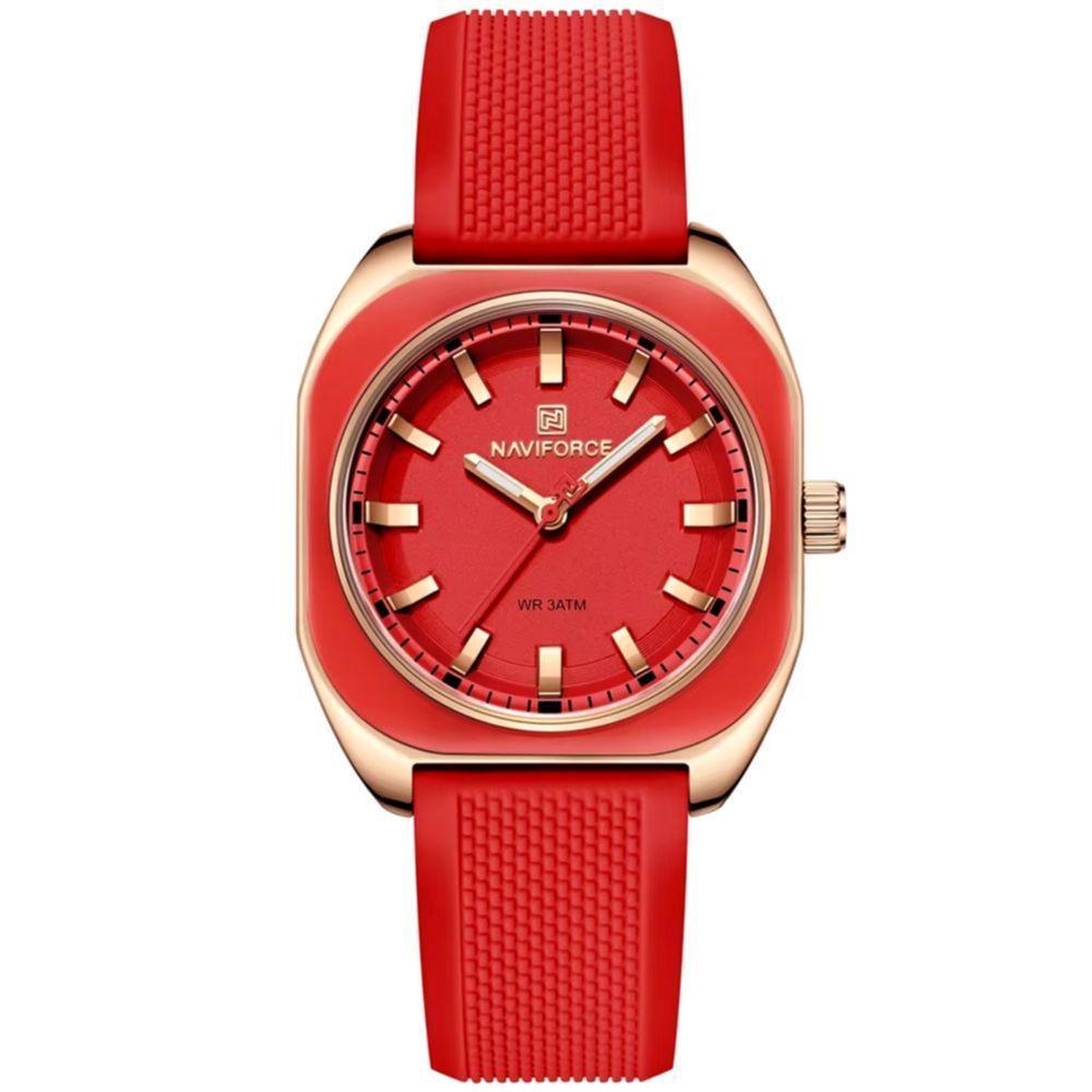 Relógio Feminino De Quartzo Casual Com Pulseira De Silicone Impermeavel 3atm Vermelho - 1