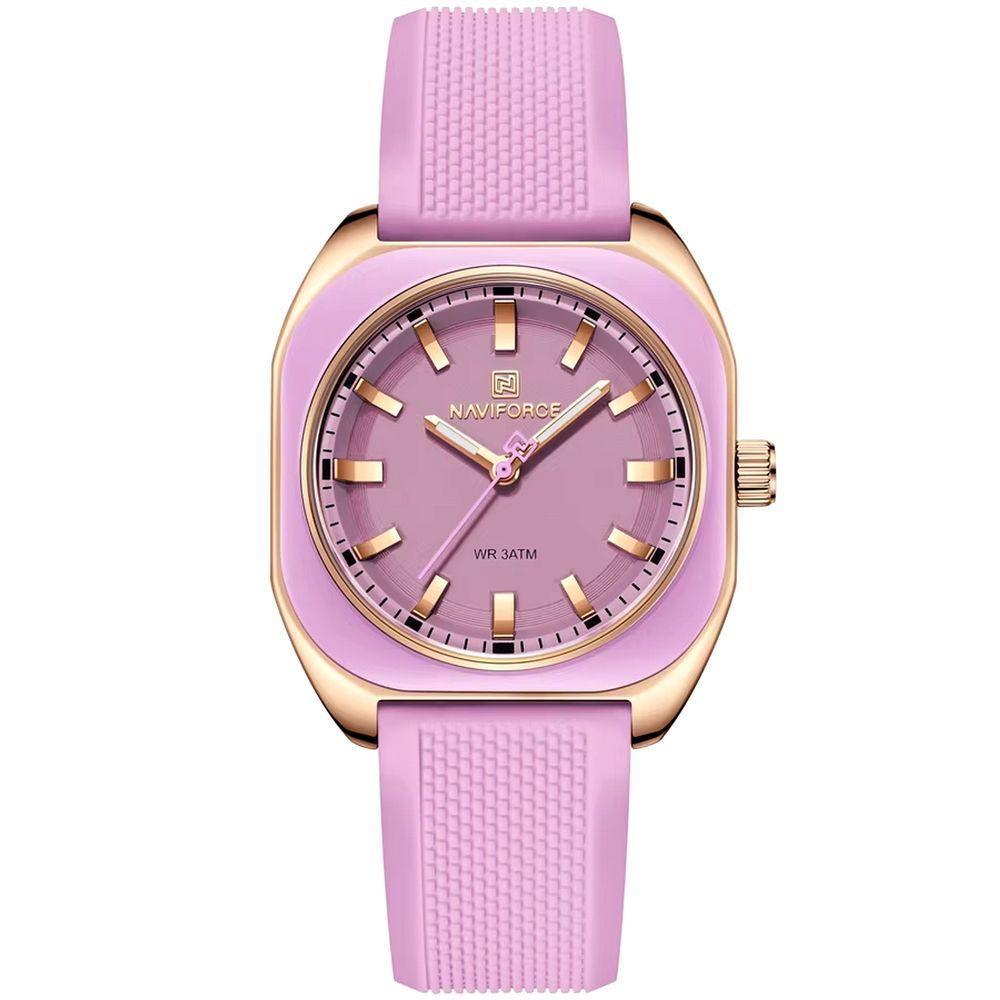 Relógio Feminino De Quartzo Casual Com Pulseira De Silicone Impermeavel 3atm Roxo - 1