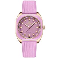 Relógio Feminino De Quartzo Casual Com Pulseira De Silicone Impermeavel 3atm Roxo - 1