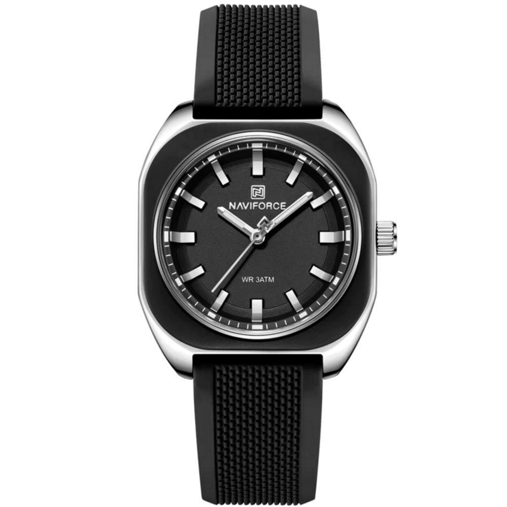 Relógio Feminino De Quartzo Casual Com Pulseira De Silicone Impermeavel 3atm Preto - 1