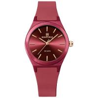 Relógio Analógico Feminino De Quartzo Casual Com Pulseira De Silicone Impermeavel Vermelho - 1