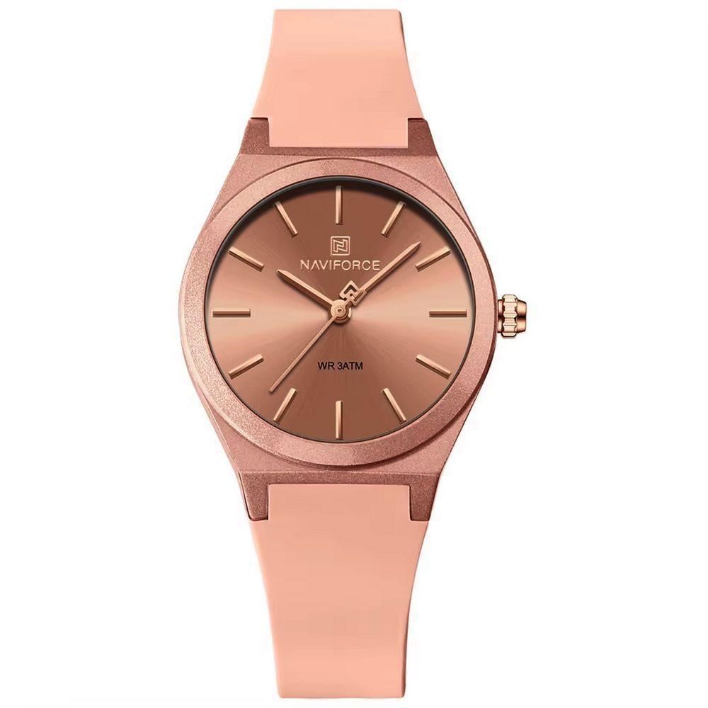 Relógio Analógico Feminino De Quartzo Casual Com Pulseira De Silicone Impermeavel Rosa - 1