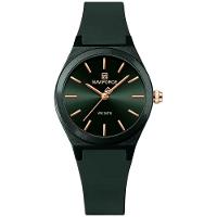 Relógio Analógico Feminino De Quartzo Casual Com Pulseira De Silicone Impermeavel Verde - 1