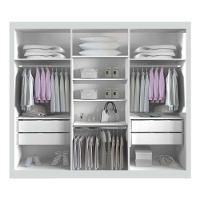 Guarda Roupa Casal Com Espelho 3 Portas 4 Gavetas Milano-branco Leifer Móveis - 2