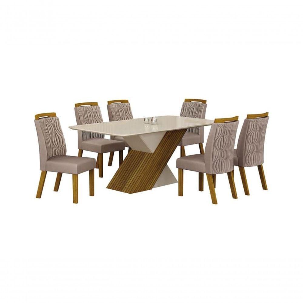 Sala De Jantar Completa Com 6 Cadeiras 1,80x0,90m Ilhéus Leifer Móveis - 2