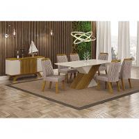 Sala De Jantar Completa Com 6 Cadeiras 1,80x0,90m Ilhéus Leifer Móveis - 1