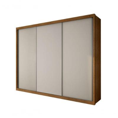 Guarda Roupa Casal Palazzo 3 Portas de Correr 6 Gavetas Cumaru-Fendi MDF