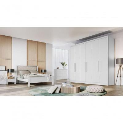 Guarda Roupa Casal New Vértice 6 Portas de Bater 4 Gavetas branco MDF
