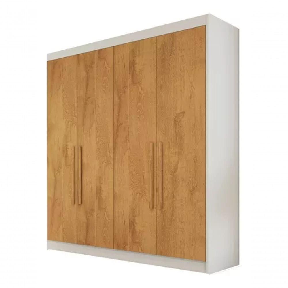 Guarda Roupa Solteiro 4 Portas 3 Gavetas Nantes-off White-peroba Móveis Europa - 2