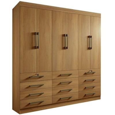 Guarda Roupa Casal Mônaco 6 Portas 12 Gavetas cinamomo MDF D'Doro Móveis