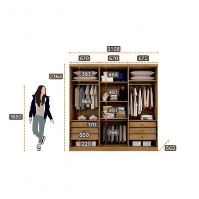Guarda Roupa Casal New Vértice 6 Portas Bater 6 Gavetas cumaru-fendi MDF