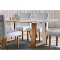 Mesa De Jantar Com Vidro Real-2,20x1,10m Requinte Salas - 2