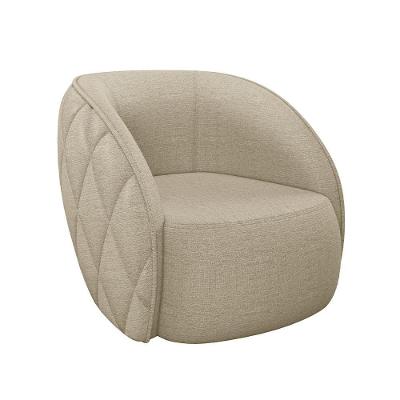 Poltrona Decorativa Olimpo M03 Para Sala Linho Bege Lyam Decor