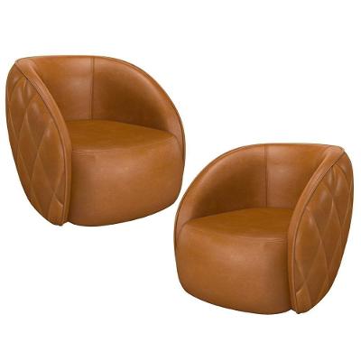 Kit 2 Poltronas Olimpo M03 Para Sala Couríssimo Whisky Marrom Lyam Decor