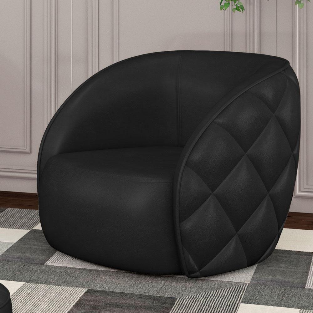 Kit 02 Poltronas Decorativa Para Sala Living Olimpo M03 Couríssimo Preto - Lyam Decor - 2